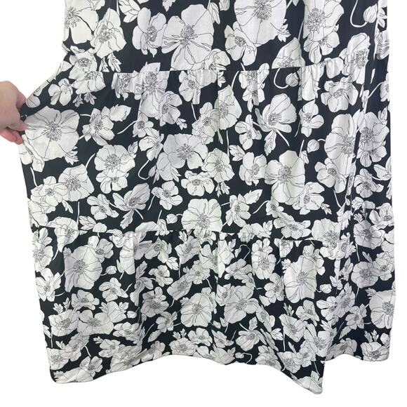 Hyacinth House Tuckernuck Maureen One Shoulder Black & White Maxi Dress Large - Picture 6 of 16